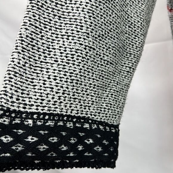 Cj Banks Fringed black and white open cardigan size 2X EUC - Picture 4 of 10